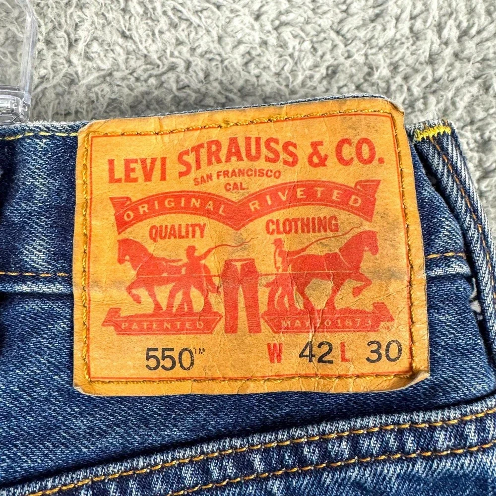 Levis 550‎ Jeans Mens 42x30 Blue Relaxed Fit Tapered Leg Denim Workwear Outdoor